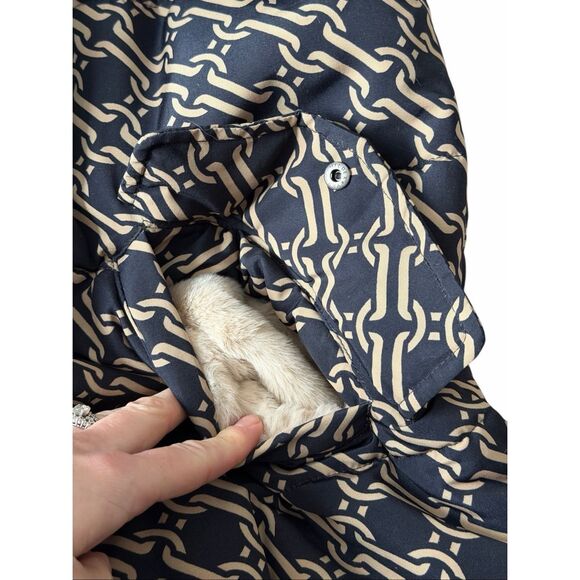 NWOT BODEN Skye Puffer Coat Tan Black Chain Geo size 12 - Picture 15 of 16